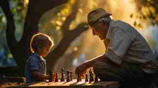 Chess Game Between Generations 1920 x 1076