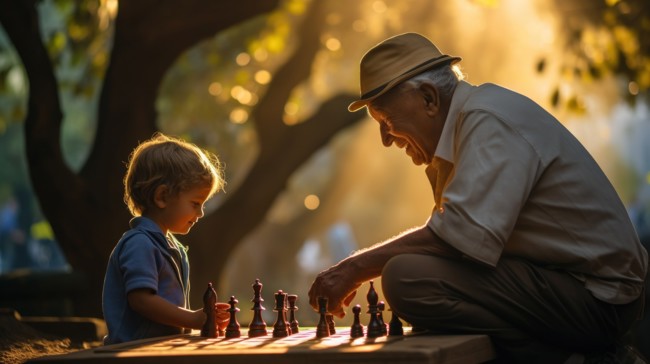 Chess Game Between Generations 1920 x 1076